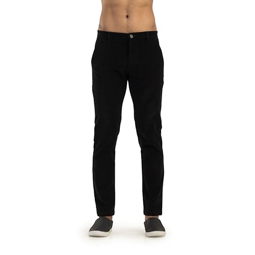 Image of BELANO Men Slim Fit Corduroy Cotton Stretch Chinos