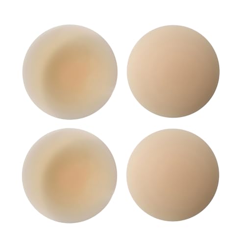 KAFZEL 2 Paires Cache-tétons, Auto-adhésif Réutilisables en Silicone Doux Couvre Seins Mamelons Invisibles étanches Cache Teton Nipple Cover [8 cm] -...