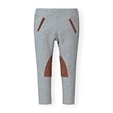 Hope & Henry Girls' Ponte Riding Pants, 7, Gray Heather