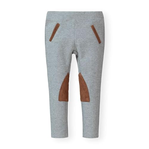 Hope & Henry Girls' Ponte Riding Pants, 7, Gray Heather