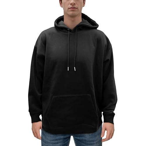 Elegant Comfort Cotton Hoodie, Ultra Soft Breathable Casual Midweight Hooded Pullover Sweatshirt for Men