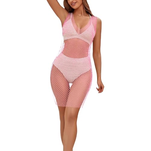 Robe longue en strass pour femmes maillot de bain smock vêtement de plage noir