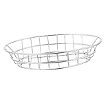 STOBAZA Panier à Frites Métallique Oval Résistant pour Service Hamburger et Sandwich Panier et Fruits Design Américain Créatif Capacité Lavable et Réutilisable Argenté