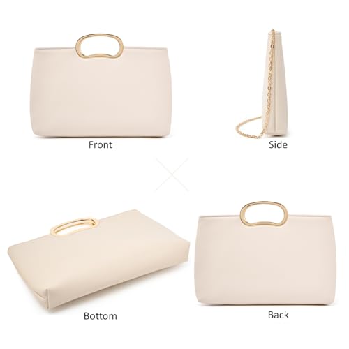 Image of DETARA Clutch Purses for Women Cut Out Handle Clutch PU Leather Evening Bag Elegant Purse for Women Formal Wedding Party