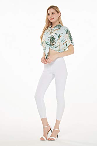 Image of Wispy Cereus Light Blue Family Matching Hawaiian Clothes | Family Matching Outfits • Soft Rayon Fabric • Tropical Floral Print • Vacation Ready • Luau Party Wear