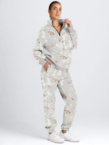 Image of AUTOMET Women's Sweatsuits 2 Piece Outfits Lounge Sets | Cozy Airport Outfits,Casual Sweat Sets for Fall and Winter,Half Zip Pullover and Baggy Sweatpants with Pockets