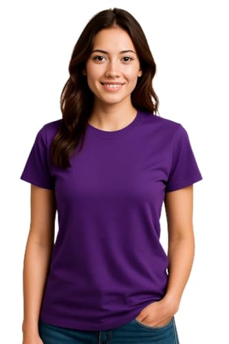 Image of Women's Solid Round Neck Half Sleeves Polyester T-Shirts, Moisture Wicking t-Shirt (Pack of 1)