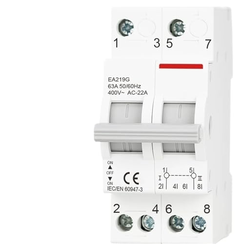 Disjoncteur de transfert manuel double alimentation MTS 63A inverseur de source rail DIN