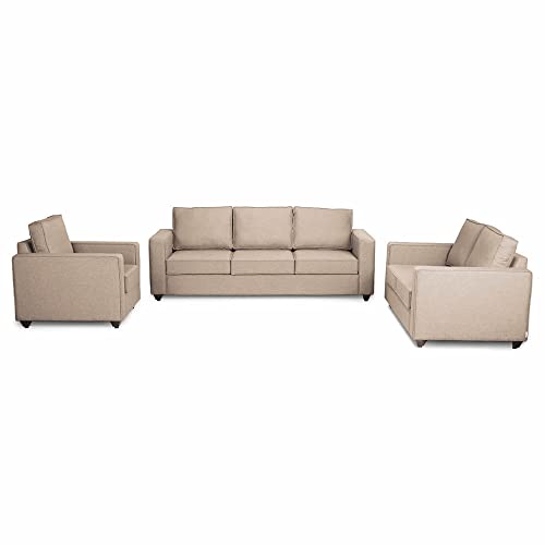 Image of Wakefit Sofa Set | 3 Year Warranty | Sofa 6 Seater, 6 Seater Sofa for Living Room, Wooden Sofa Set, Sofa Set 3+2+1 Seater - Napper(Omega : Pearl)