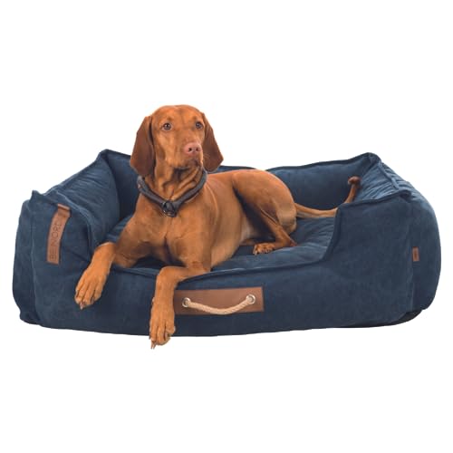 TRIXIE robustes und hochwertiges Hundebett 'BE NORDIC Bett Föhr, eckig, 60 × 50 cm, dunkelblau'- 37457