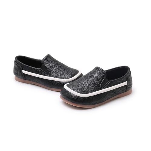 Image of SOFMUO Toddler Boys Girls Loafers Slip On Little Kids Oxford Dress Flats Casual Boat Shoes School Uniform Moccasin Daily Walking Shoes
