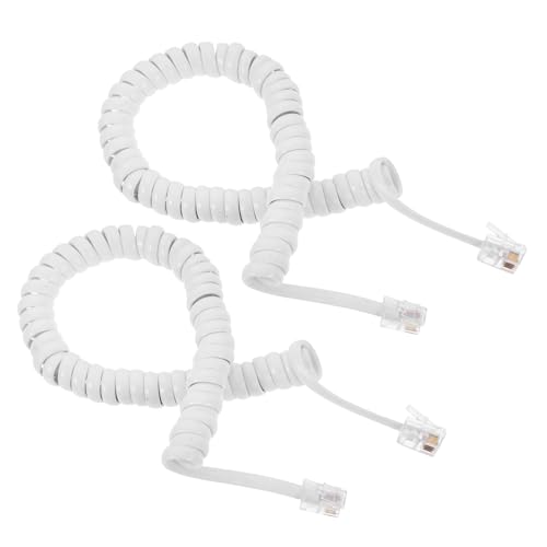 CONGARTENO 2Pcs Coiled Telephone Cords for Landline Phones Soft and Convenient Spiral Cords Stable Signal Transmission for Use