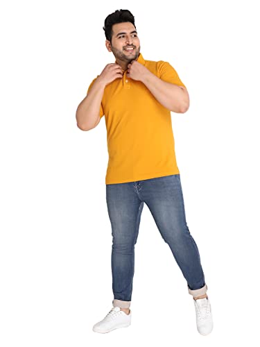 Image of CHKOKKO Men's Pluse Size Polo Cotton Regular Fit Half Sleeves T-Shirt