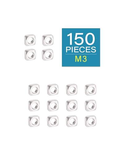 Image of M3-0.5 Square Nuts - IMScrews 304 Stainless Steel Square Nuts - Durable Fasteners for Home Repairs and Professional Engineering Pack of 150