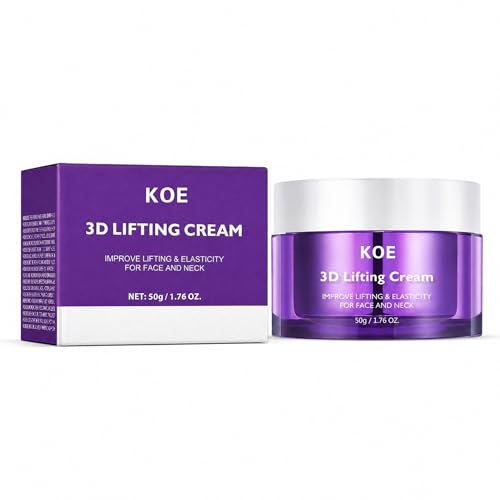 Narvokey 3D Lifting Night Cream Korean Anti-Aging Moisturizer with 17-Peptide Complex Probiotic Facial Treatment for Face Neck Wrinkles1.7 fl oz