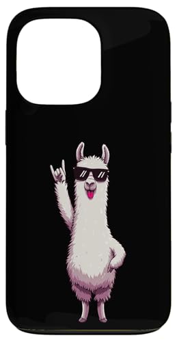 Cool Llama Tongue Out Rock Sign �A�j�}���O���t�B�b�N�T���O���X �X�}�z�P�[�X iPhone 13 Pro �p