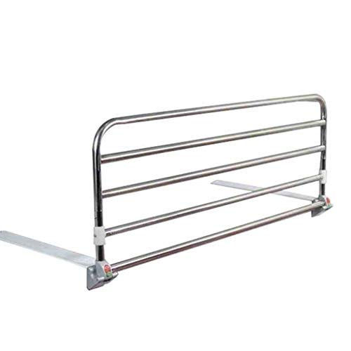 WCX Portatile Vecchio Barriera Letto Extra-Large Acciaio Inossidabile Invalido Anti Caduta Sponda di Sicurezza per La Maggior Parte dei Letti Matrimoniali (Color : Silver, Size : 90x45cm)