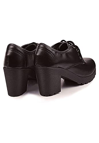 Coturno Oxford Macerata Cano Curto Sola Tratorada (38, Preto Sintético)