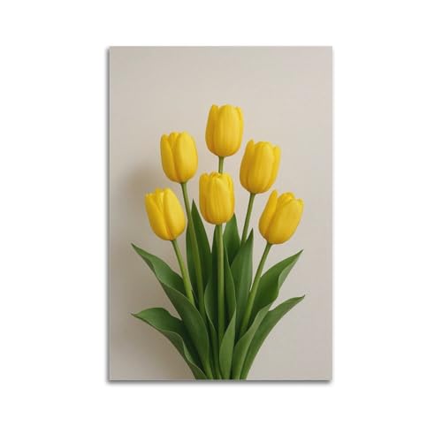 Tulipes jaunes ZHOUKEG décoration murale artistique pour illuminer votre bureau