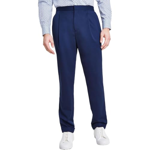 Alfani Mens Pleated Dress Pants Slacks, Blue, 38W x 32L