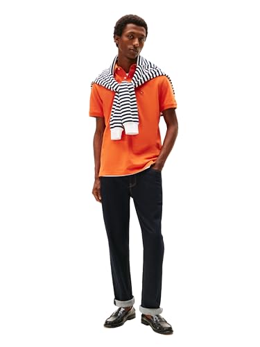 Image of Tommy Hilfiger Men's Short Sleeve Polo Shirts in Classic Fit with Stretch and Organic Pique Cotton