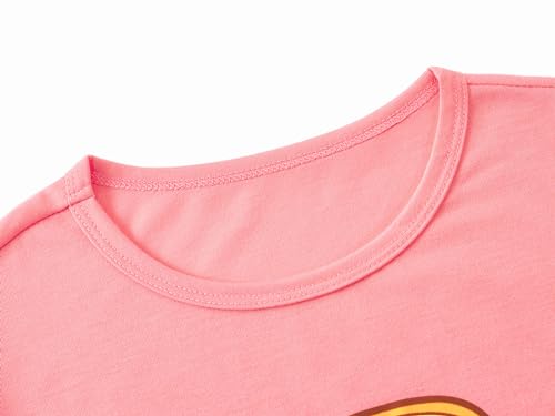 Beezizac Little & Big Girls Pajamas Neon Tie Dye 2-Piece Short Sleeve Summer Outfit Soft Cute Kids PJ Set Size 6-182