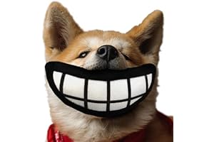 Smiley Mouth Plush Squeaker Black and White Dog Fun Toy