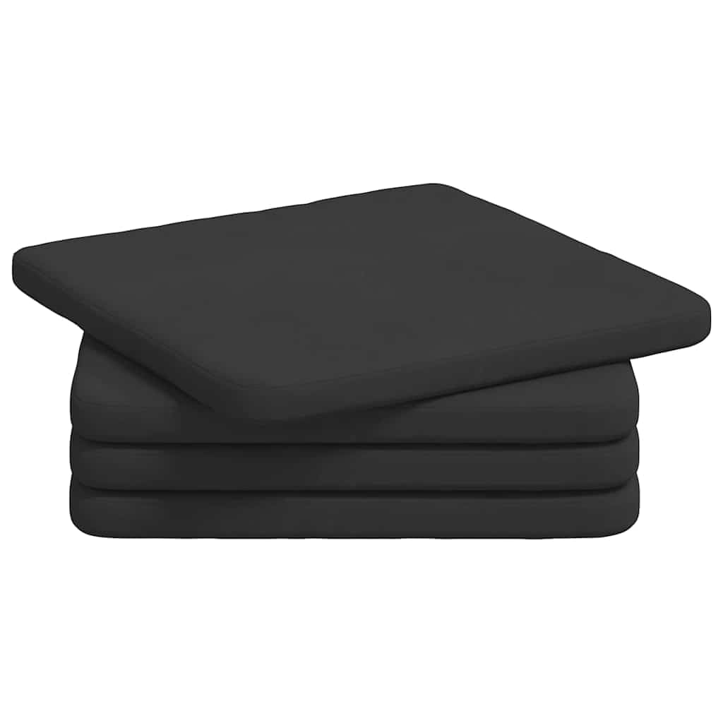 Sitzkissen 4er Set Schwarz 40x40x3 cm Stuhlkissen Indoor