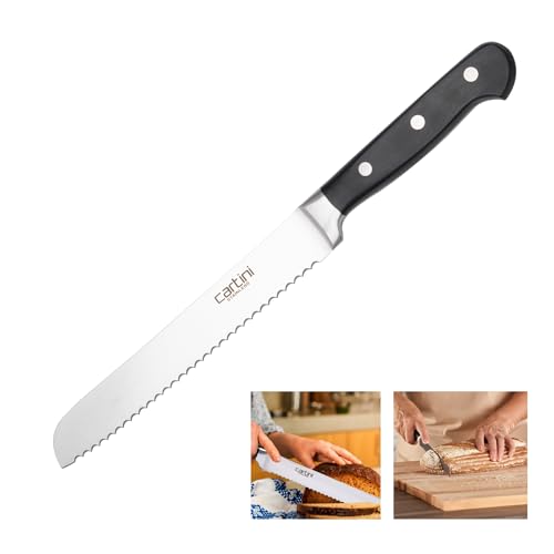 Image of Cartini Bread Knife,Stainless Steel 420,Black