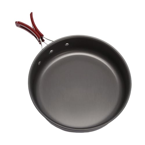FUNOMOCYA Outdoor Camping Frying Pan Portable Non Stick Cooking Ware for Family Use for Picnic and Outdoor Cooking Black