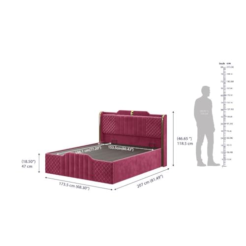 Image of Wakefit Velura Queen Size Hydraulic Storage Upholstered Bed