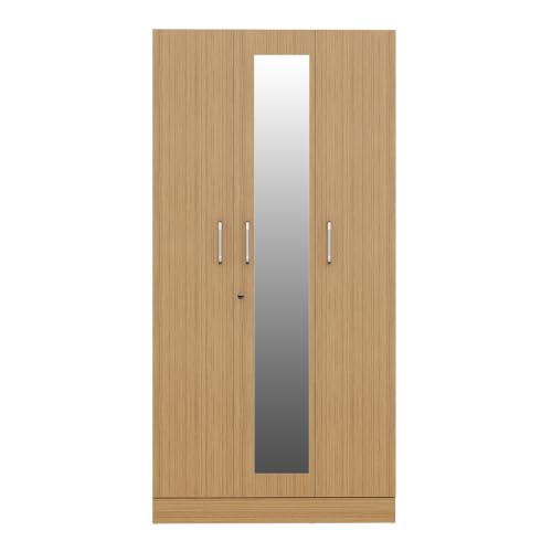 Image of Wakefit Wardrobe for Bedroom | 1 Yr Warranty | Cupboard for Bedroom, Almirah, Wooden Wardrobe, Multi-Shelves Storage with Mirror, Density:680-750 kg /m, Free Installation from Brand (Twill - UT)