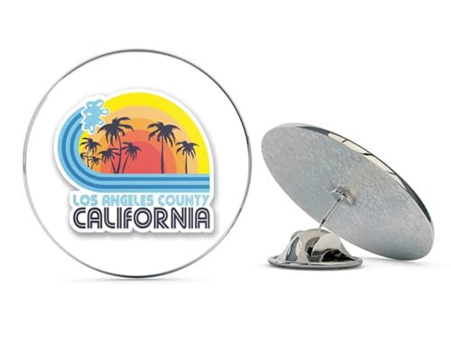 Los Angeles California Round Metal 0.75" Lapel Pin Hat Shirt Pin Tie Tack Pinback2
