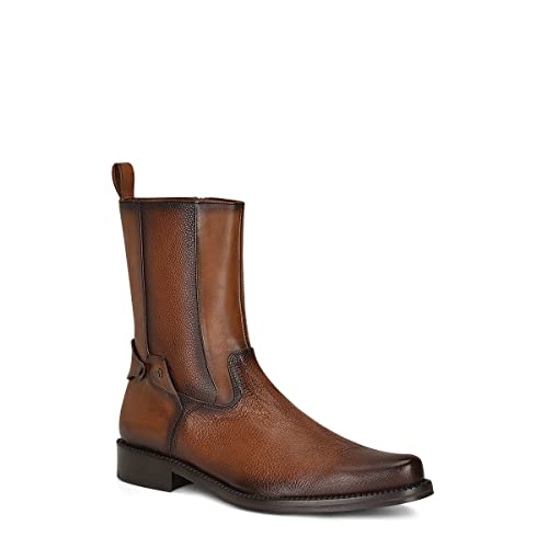 Franco Cuadra Men's Dress Boots in Genuine Deer Leather Brown2