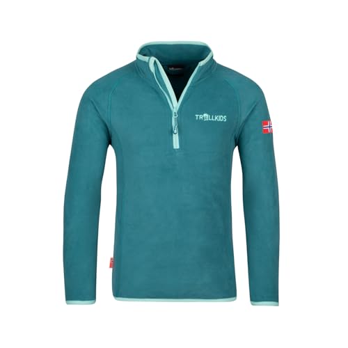 Trollkids Kids Nordland Half Zip 140, Teal/Aqua
