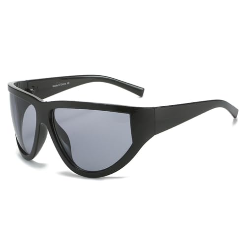 Lunettes de soleil de sport hommes mode punk lunettes de soleil femmes surdimensionnées noir
