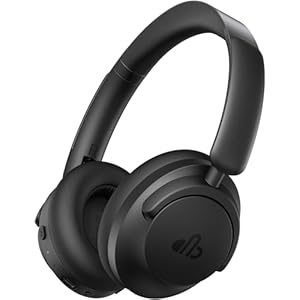 Hybrid Active Noise Cancelling Headphones, Over-Ear Bluetooth Headphone with Hi-Res Audio, 60H Playtime, Deep Bass, Transparency Mode, Foldable Comfort Ear Cups, Ideal gift for Travel Office – Black