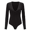 Verdusa-Womens-V-Neck-Long-Sleeve-Bodysuit Verdusa Women's V Neck Long Sleeve Bodysuit Top Black M