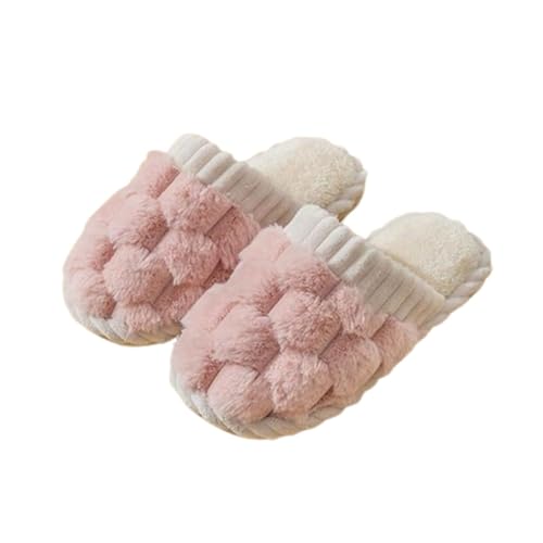 House Slippers for Woman Men Non Slip Plush Checkered Slipper Indoor Warm Cozy Winter Fuzzy Slippers Comfortable Casual Soft Slides