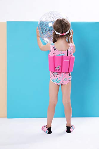 Image of Toddler Kids One-Piece Float Swimsuit with Adjustable Buoyancy UPF 50+ Sun Protection for Beach Pool Boys Girls