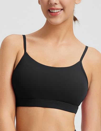 baleaf Womens Low Impact Sports Bra, Adjustable Spaghetti Strap Yoga Workout Bra with Removable Padded2