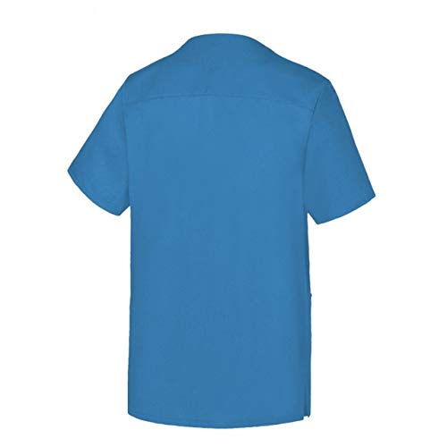 Tunique médicale XL bleu azur BP col V en polyester et lyocell - 3