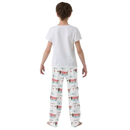 Boys' Pants Dachshund Dogs Bones Hearts Long Bottoms Jogger Pants Elastic Waist Trousers with Pockets S-XL3