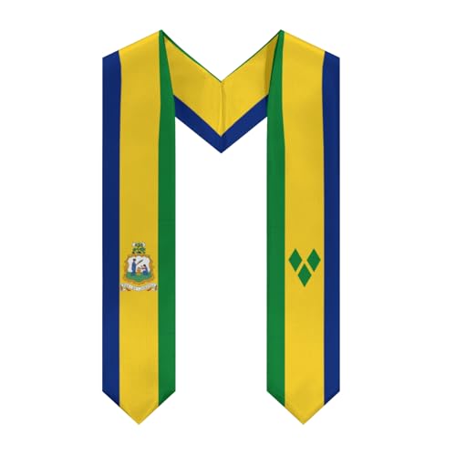 DABOYOZHZH Saint Vincent and the Grenadines Emblem Graduation Stole Shawl Sash Honor For Study Aboard International Students