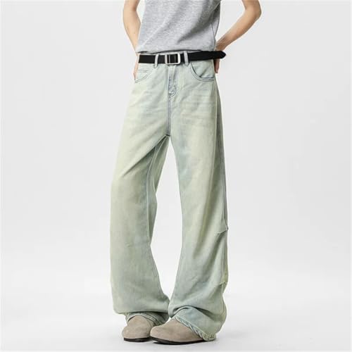 Men's Relaxed Logger Jeans, Vintage Fashion, Casual Light Color Washed Loose Cargo Denim Pants3