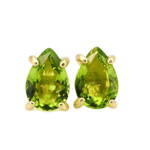 Boucles d'oreilles en péridot naturel et argent 925 doré de haute qualité