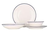 Rinart Juegos de vajilla (Medium) - Blue Edge - 24 piezas - 6 Personas - Porcelana