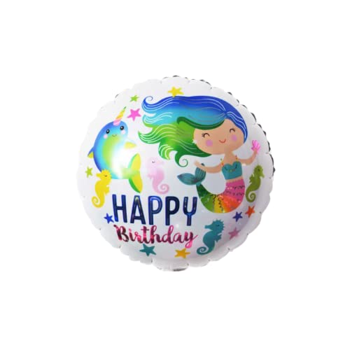 Image of Party Decorz Mermaid Theme Foil Balloon set of 5pcs(1pcs Mermaid Tail Foil Balloon+2pcs Round Foil Balloon +2pcs Star Foil Balloon) For Children Birthday Party Decorations