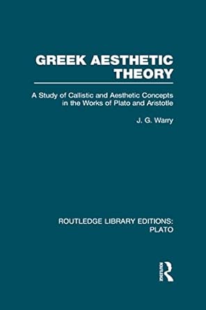 Greek Aesthetic Theory (RLE: Plato): A Study of Callistic and Aesthetic Concepts in the Works of Plato and Aristotle book cover