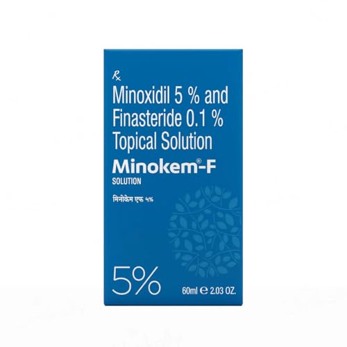 Image of Minokem-F 5% /0.1% - Bottle of 60ml Solution with Minoxidil and Finasteride